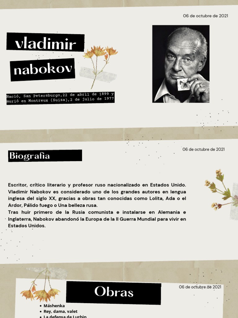 Vladimir Nabokov Presentacion | PDF | Lolita | Vladimir Nabokov