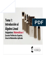 Tema1. Introducción Al Algebra Lineal