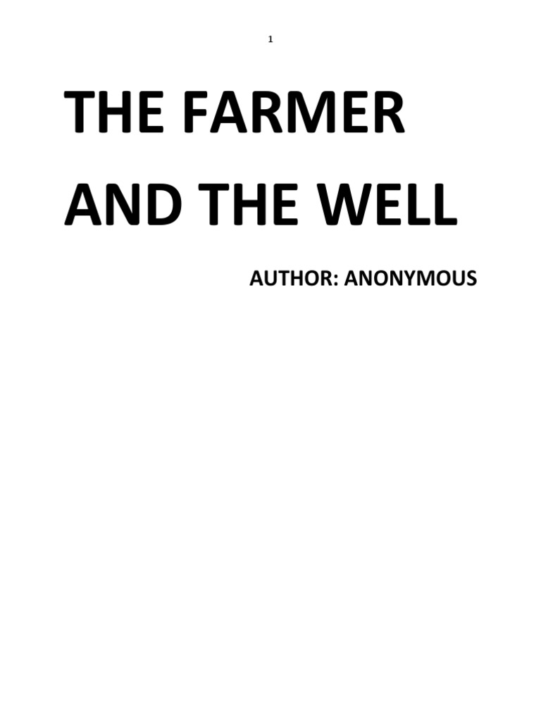 The Farmer and the Well A Moral Tale PDF Cooking,