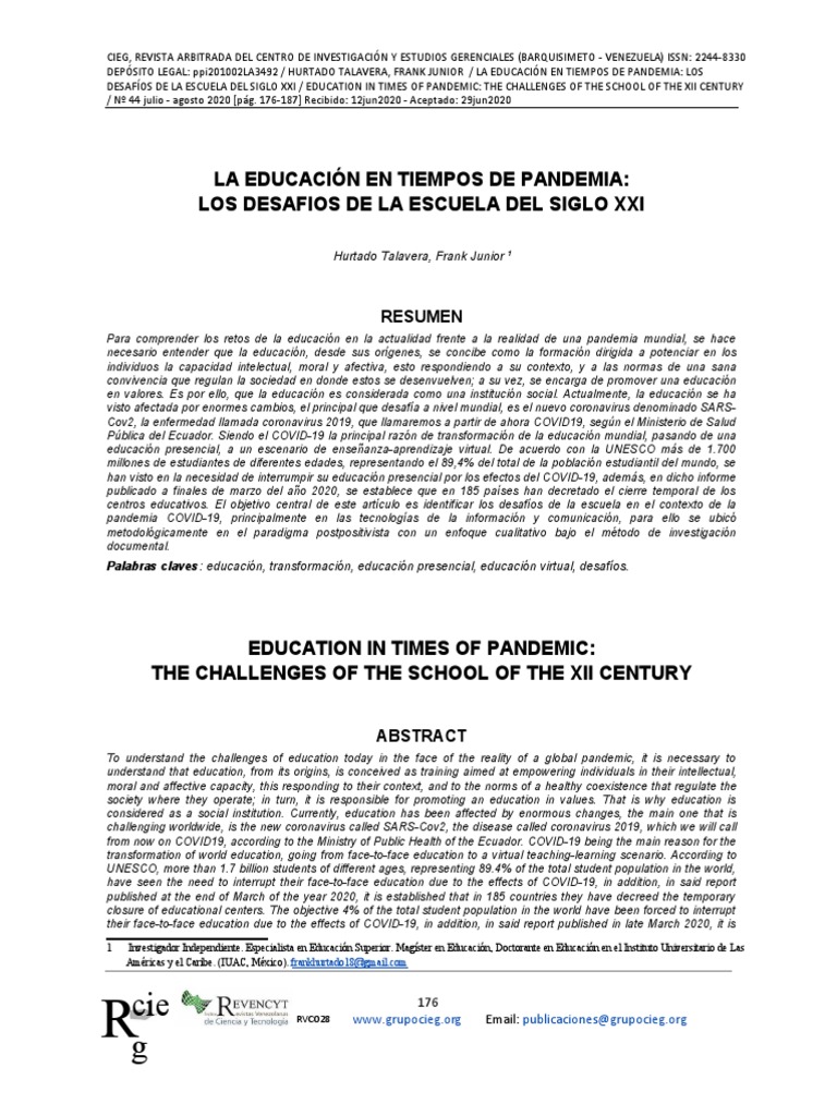 Desafíos Educativos en Pandemia | PDF | Aprendizaje | Cognición