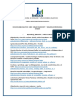 Relacion de Recursos Bibliograficos Sobre Formacion Docente y Desarrollo Profesional Docente 2018