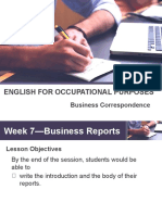 English For Occupational Purposes: Business Correspondence