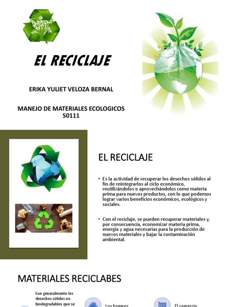 El Reciclaje | PDF | Residuos | El plastico