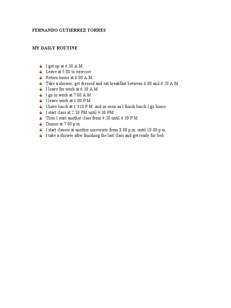 My Daily Routine Overview | PDF