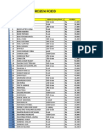 Frozen Food Price List