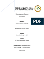 Resumen de Hemoglobinuria Paroxistica Nocturna