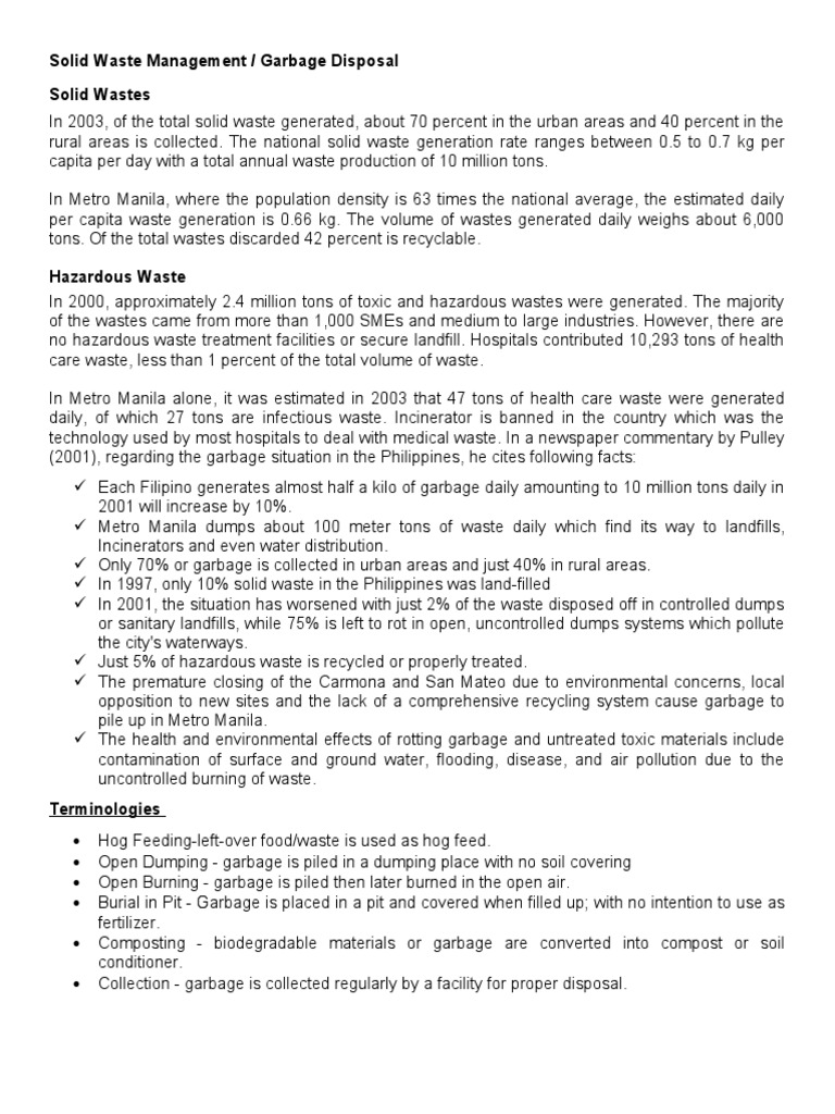 Solid Waste Management See H N | PDF | Municipal Solid Waste | Waste
