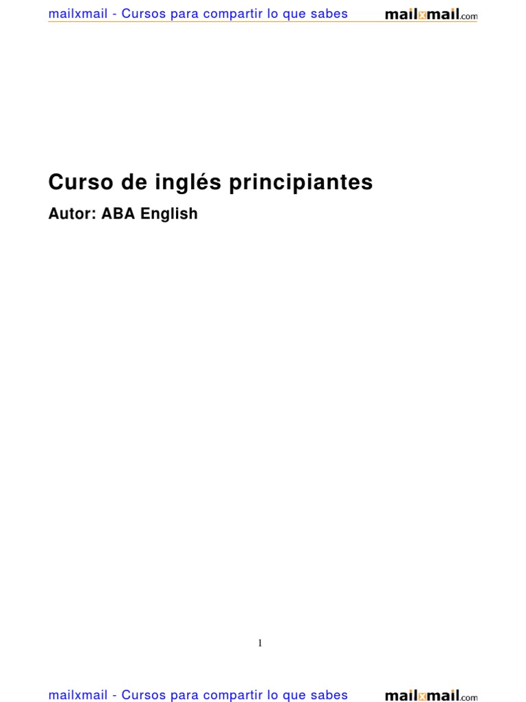 Curso de Inglés para Principiantes | PDF | Artes del Lenguaje y ...