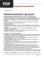 Website Development Agreement Contract