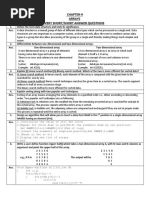 Chapter-9 Arrays Very Short/Short Answer Questions