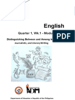 English: Quarter 1, Wk.1 - Module 1