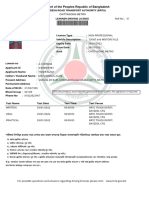 Government of The Peoples Republic of Bangladesh: Bangladesh Road Transport Authority (Brta)