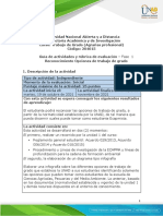 Guia de actividades y rubrica de evaluación - Fase 1 - Reconocimiento Opciones de trabajo de grado