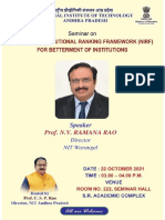 Invitation - Seminar On NIRF For Betterment of Institutions
