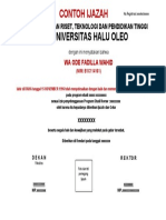 Universitas Halu Oleo: Contoh Ijazah