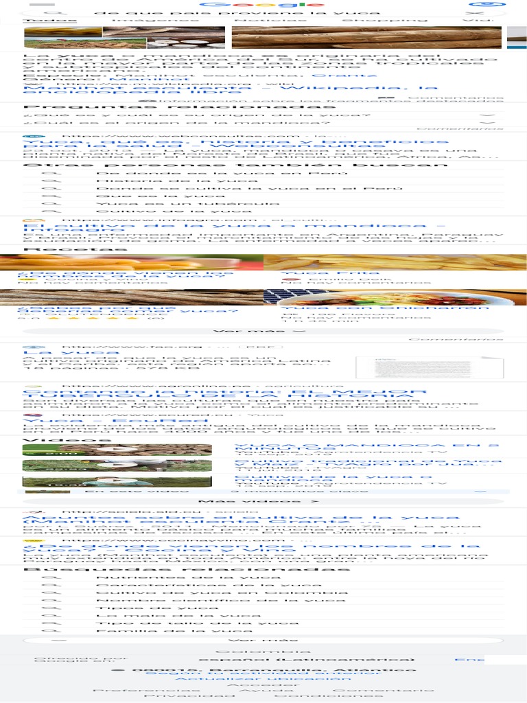 De Que Pais Proviene La Yuca PDF Agricultura Alimentos