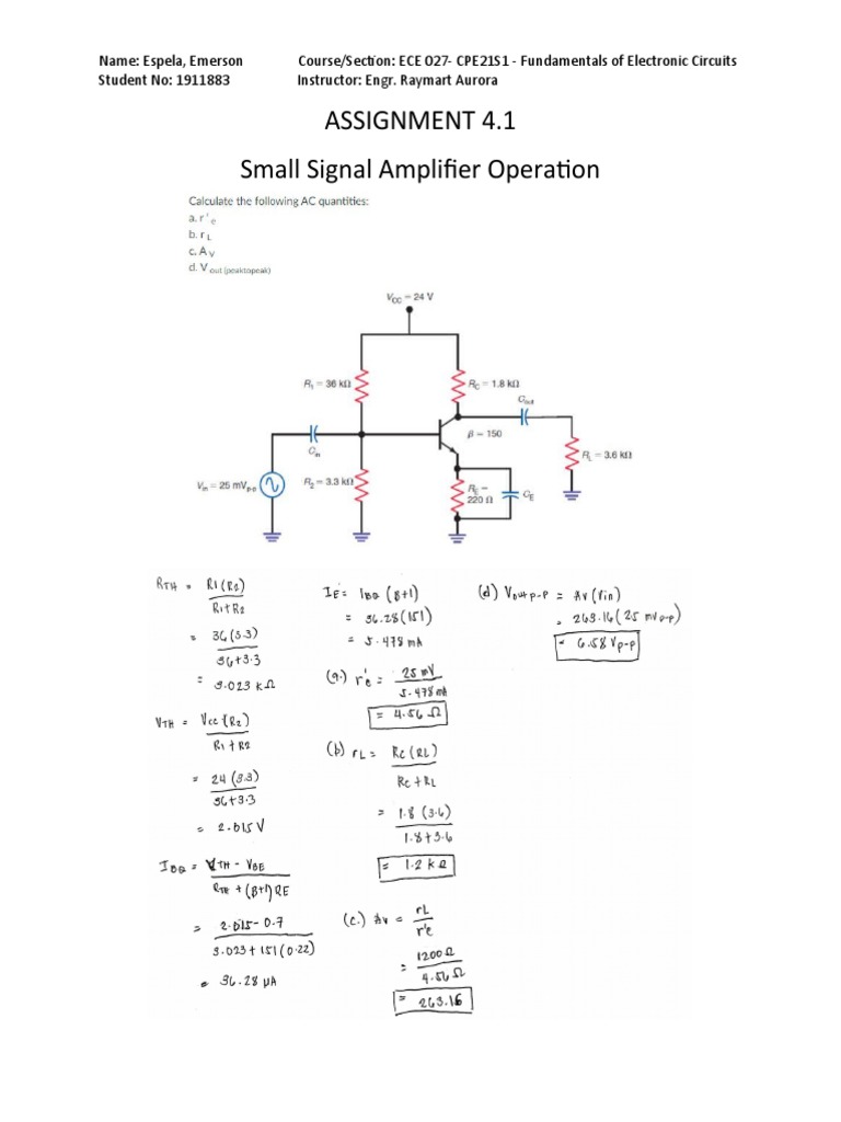 Small Signal Amplifier Basics | PDF