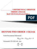 Persamaan Diferensial Ordiner Order 1eksak Dan Penyelesaiannya