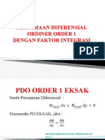 Persamaan Diferensial Ordiner Order 1 Dengan Faktor Integrasi