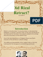 RPH Report, Did Rizal Retract