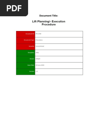 PR-1709 - Lifting and Hoisting Procedure Lift Planning Execution