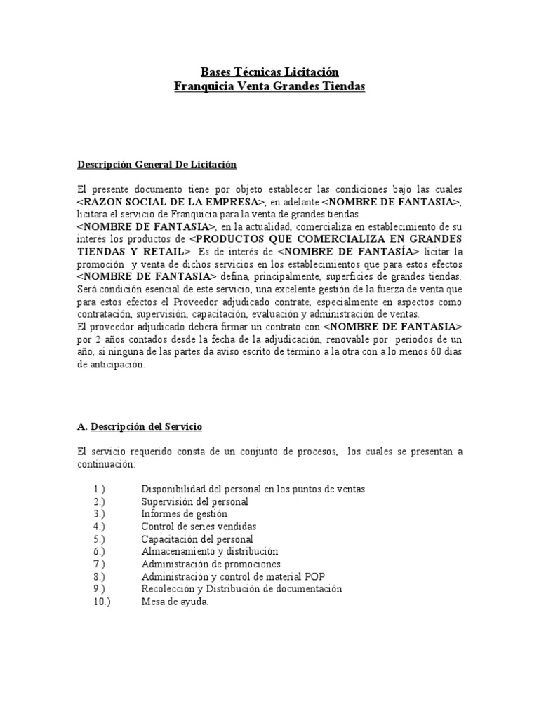 Formato Licitacion | PDF | Derecho laboral | Presupuesto