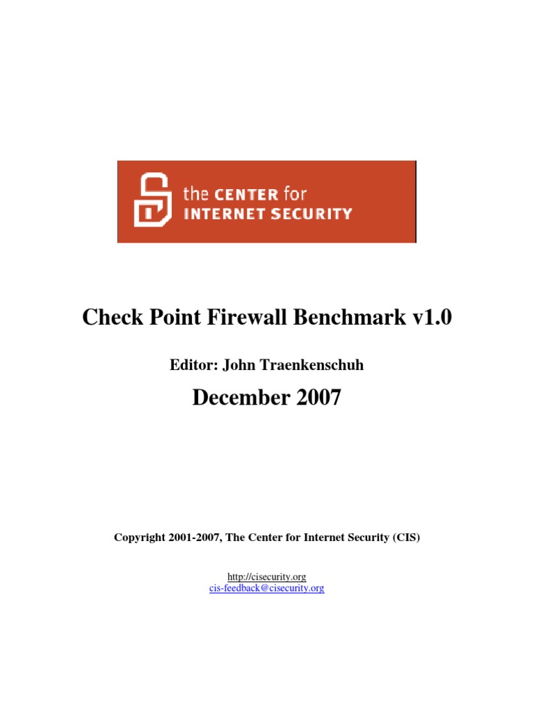 CIS Checkpoint Benchmark v1.0 | PDF | Firewall (Computing) | File ...