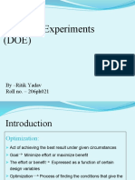 Design of Experiments (DOE) : by - Ritik Yadav Roll No. - 206ph021