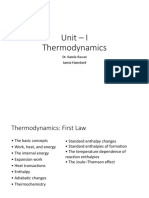 Unit - I Thermodynamics: Dr. Kamla Rawat Jamia Hamdard