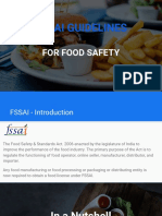 Fssai Guidelines: For Food Safety