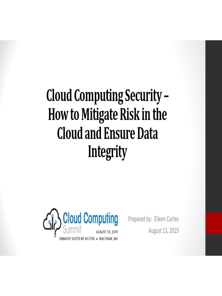 Cloud Computing Security - How To Mitigate Risk in Thecloud and Ensure ...