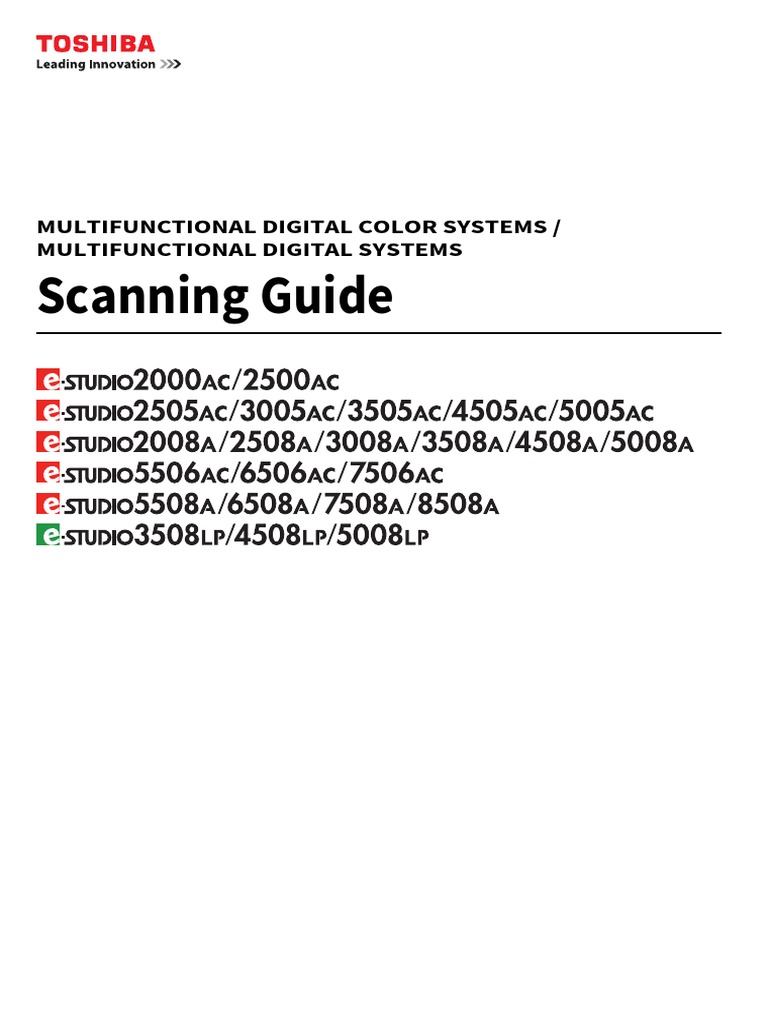 Scanning Guide: Multifunctional Digital Color Systems / Multifunctional ...