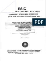 ESIC Central Rate Contract for Drugs and Dressings 2022-23