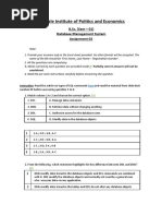 Gokhale Institute of Politics and Economics: B.Sc. (Sem - 01) Database Management System Assignment 02