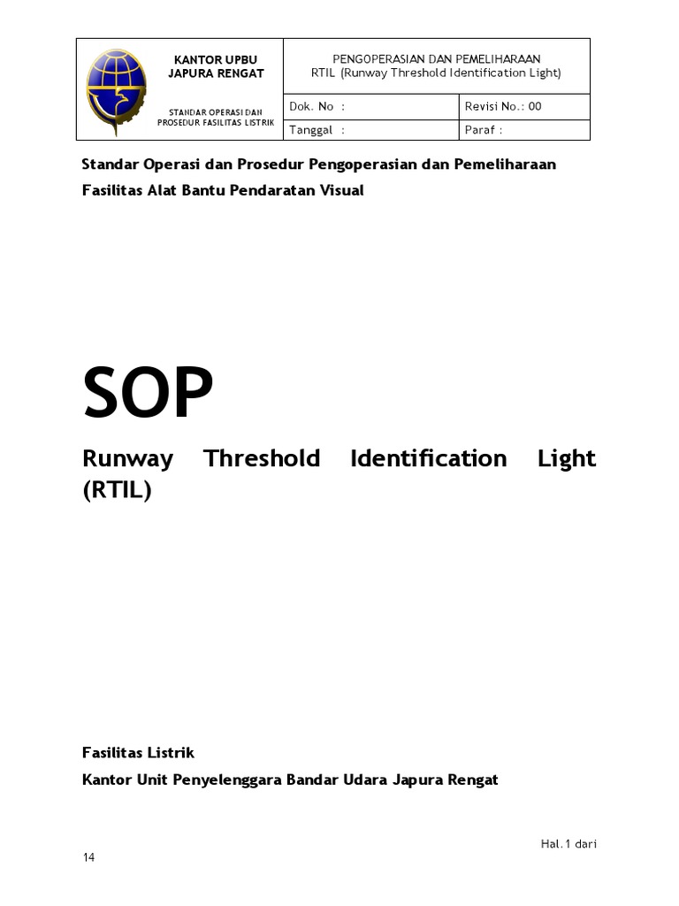 SOP Pengoperasian RTIL di Bandara | PDF