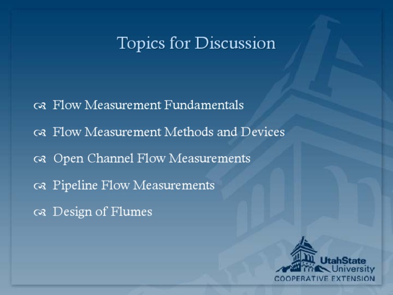 Topics To Be Disscussed About Flow Measurement | PDF