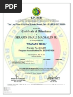 Certificate of Attendance: Serafin Umali Magsalin JR