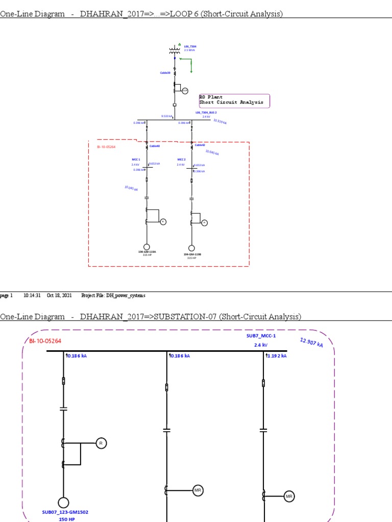 OneLine Diagram DHAHRAN 2017 LOOP 6 (ShortCircuit Analysis