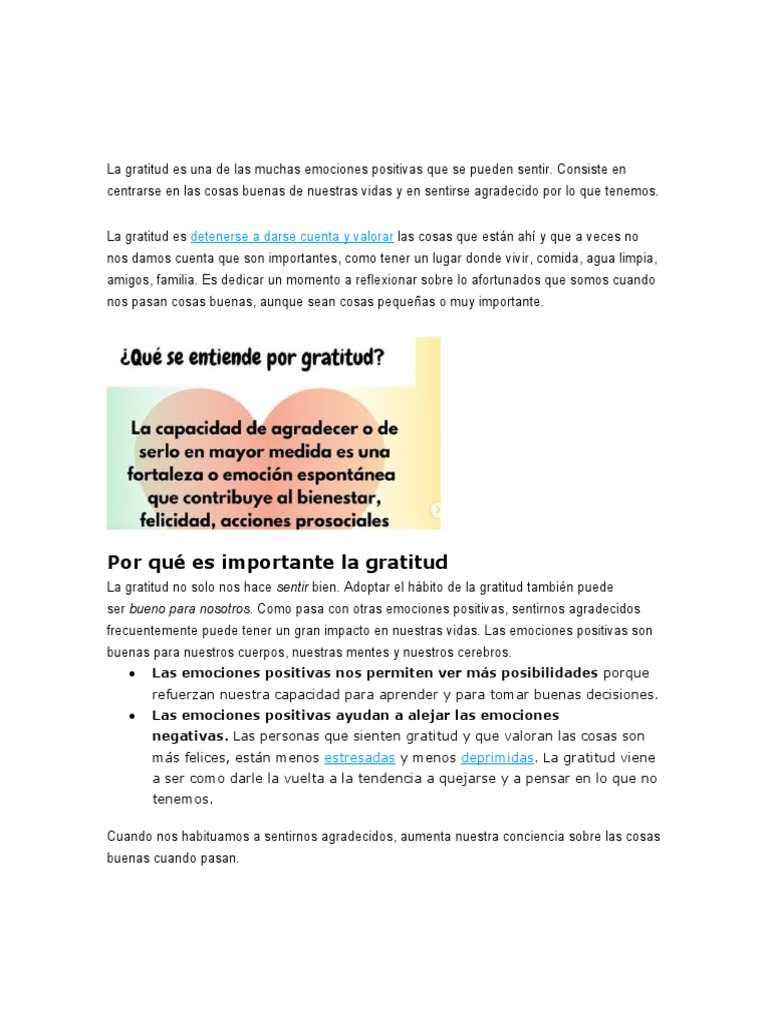 La Gratitud | PDF | Gratitud | Las emociones