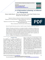 Analysis The Impact of Information Technology On Efficient Tax Management