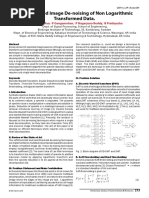 Wavelet Based Image De-Noising of Non Logarithmic Transformed Data