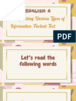 ENGLISH 6 Q2 L1-Distinguishing Various Types of InformationFactual Text 