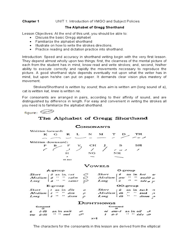 Foundation of Shorthand Unit 17 PDF Shorthand Alphabet