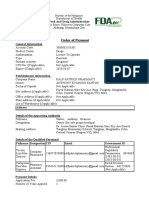 Order of Payment: Food and Drug Administration