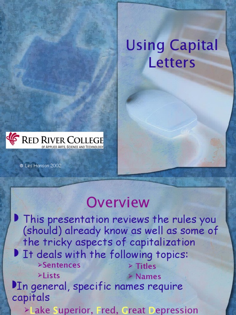 Using Capital Letters: Les Hanson 2002 | PDF | Word | Linguistics