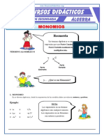 Los Monomios Para Primero de Secundaria