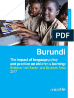 Burundi: The Impact of Language Policy and Practice On Children's Learning