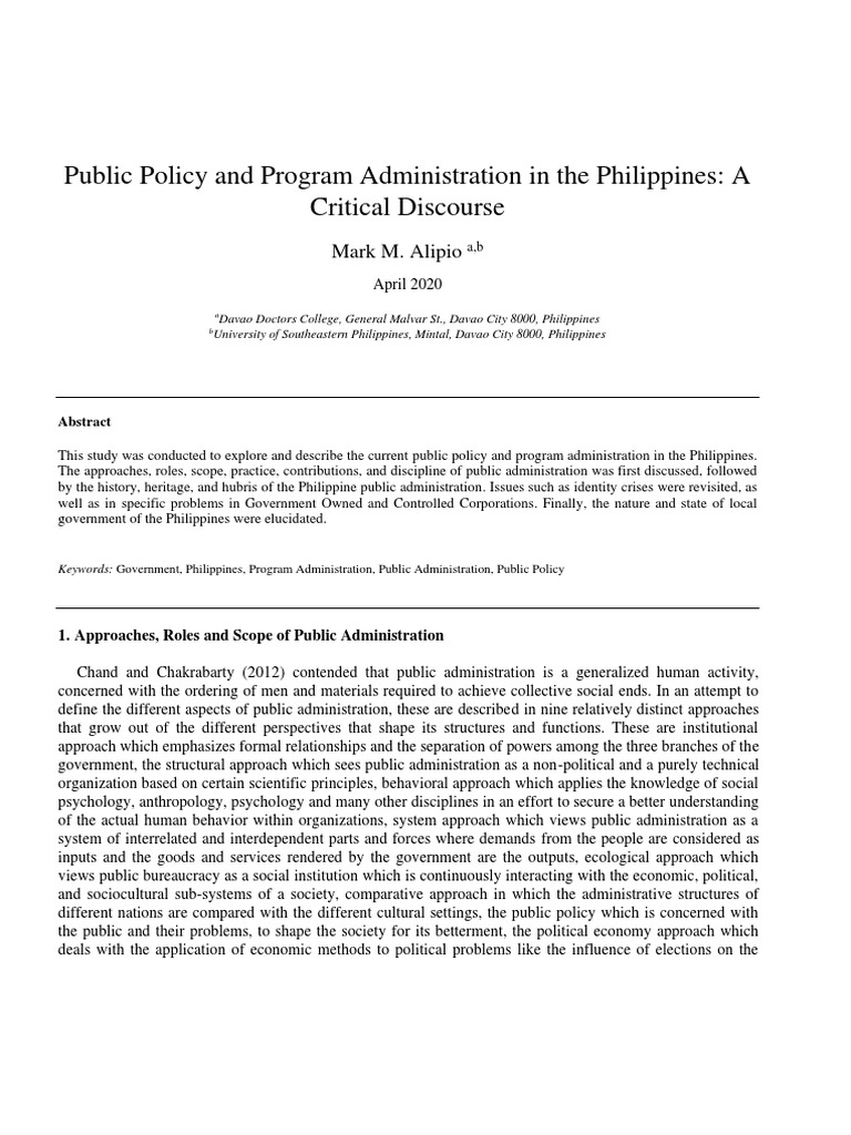 Public Policy Administration in the Philippines | PDF | Public ...