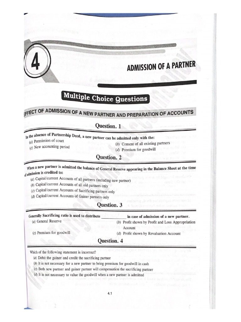 Ch 4 Admission Of A Partner Pdf