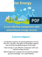 Solar Energy: A Cost Effective Comparison With Conventional Energy Sources